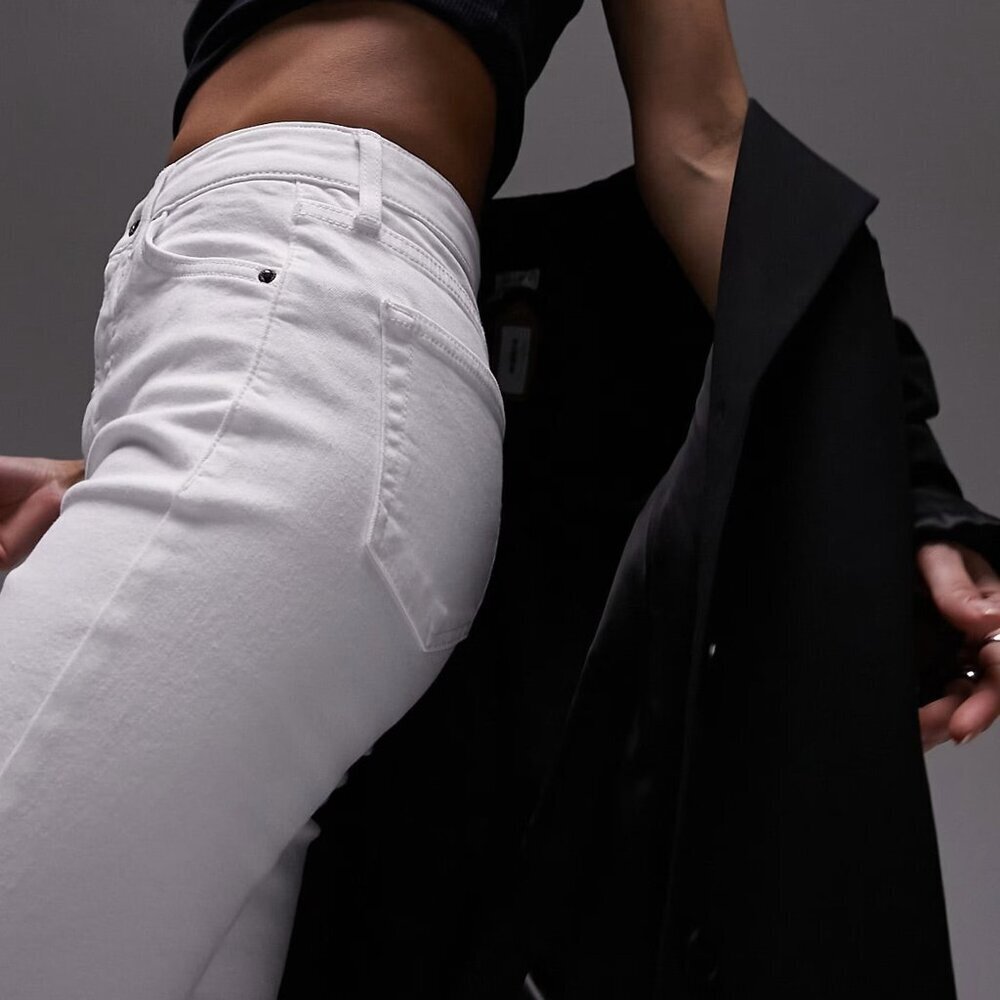 2/$30 Topshop Jamie High Rise Skinny White Ankle Cropped W25 #9313 - Picture 5 of 12